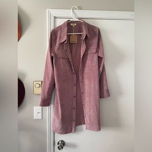 Beautiful mauve button-up shirt dress size M